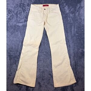 Levis Low Slouch Corduroy Pants Womens 3 JR M Pale Yellow Flare Low Rise Bootcut